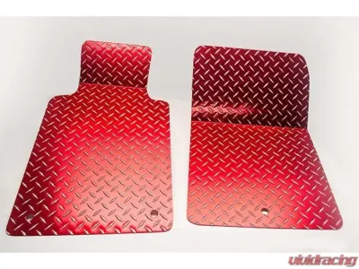 American Car Craft 2Pc Red Diamond Plate Aluminum Floor Mats Chevrolet Corvette C5 | Z06 1999-2004 - ACC-031002-00