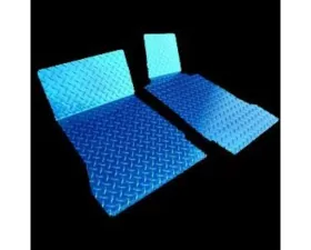 American Car Craft 2Pc Blue Diamond Plate Aluminum Floor Mats Chevrolet Corvette C5 | Z06 1999-2004