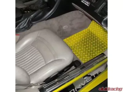 American Car Craft 2Pc Yellow Diamond Plate Aluminum Floor Mats Chevrolet Corvette C5 | Z06 1999-2004 - ACC-031005
