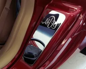 American Car Craft 2-3 Initials Polished Stainless Vanity Plates w/Etched Monogram Chevrolet Corvette C5 | Z06 1997-2004