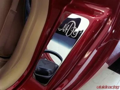 American Car Craft 2-3 Initials Polished Stainless Vanity Plates w/Etched Monogram Chevrolet Corvette C5 | Z06 1997-2004 - ACC-031022