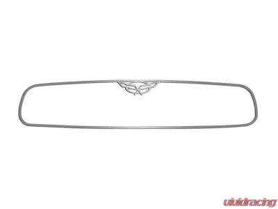 American Car Craft Brushed Stainless Rear View Mirror Trim w/Crossed Flags Chevrolet Corvette C5 | Z06 1997-2004 - ACC-031043