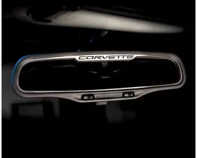 American Car Craft Brushed Stainless Rear View Mirror Trim Auto-Dim Chevrolet Corvette C5 | Z06 1997-2004