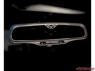 American Car Craft Brushed Stainless Rear View Mirror Trim w/Crossed Flags Chevrolet Corvette C5 | Z06 1997-2004 - ACC-031043