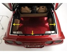American Car Craft 3Pc Polished Stainless Steel Rear Deck Trim Kit Chevrolet Corvette C5 | Z06 1998-2004