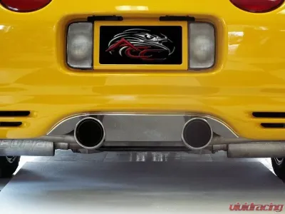 American Car Craft Dual 4" Round Pipes Polished Stainless Exhaust Filler Panel Borla Stinger Chevrolet Corvette C5 | Z06 1997-2004 - ACC-032007