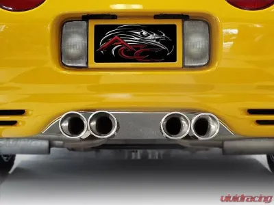 American Car Craft Polished Stainless Exhaust Filler Panel Borla Stinger Quad Oval Tips Chevrolet Corvette C5 | Z06 1997-2004 - ACC-032008