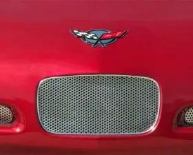American Car Craft 1Pc Perforated Stainless Steel Front Tag-Back Plate Chevrolet Corvette C5 | Z06 1997-2004