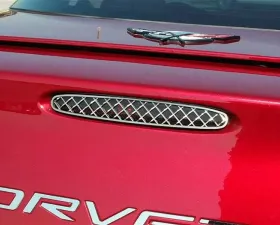 American Car Craft 1Pc Polished Stainless 5th Brake Light Grille Laser Mesh Chevrolet Corvette C5 | Z06 1997-2004