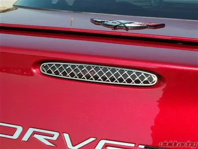 American Car Craft 1Pc Polished Stainless 5th Brake Light Grille Laser Mesh Chevrolet Corvette C5 | Z06 1997-2004 - ACC-032028