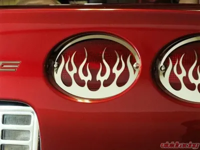 American Car Craft 4Pc Polished Stainless Steel Taillight Grilles Flame Style Chevrolet Corvette C5 | Z06 1997-2004 - ACC-032040