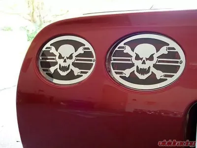 American Car Craft 4Pc Stainless Steel Taillight Grilles Skull Style Chevrolet Corvette C5 | Z06 1997-2004 - ACC-032044