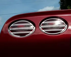 American Car Craft 4Pc Polished Stainless Steel Taillight Grilles Slotted Chevrolet Corvette C5 | Z06 1997-2004