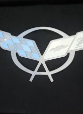 American Car Craft Hood Liner Badge C5 Crossed Flags Chevrolet Corvette C5 1997-2004                                     - ACC-033080 - Image 2