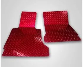 American Car Craft 2Pc Polished Red Diamond Plate Floor Mats Chevrolet Corvette C6 2005-2013