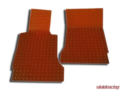 American Car Craft 2Pc Polished Orange Diamond Plate Floor Mats Chevrolet Corvette C6 2005-2013 - ACC-041003