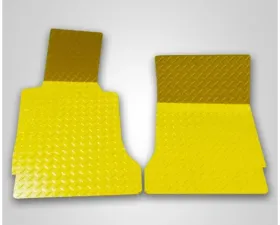 American Car Craft 2Pc Polished Yellow Diamond Plate Floor Mats Chevrolet Corvette C6 2005-2013