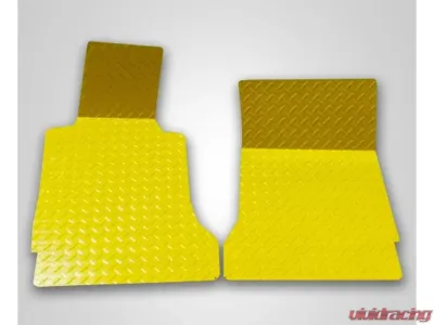 American Car Craft 2Pc Polished Yellow Diamond Plate Floor Mats Chevrolet Corvette C6 2005-2013 - ACC-041005