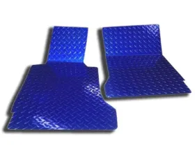 American Car Craft 2Pc Polished Blue Diamond Plate Floor Mats Chevrolet Corvette C6 2005-2013