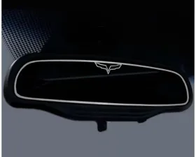 American Car Craft Standard Crossed Flag Style Rear View Mirror Trim Brushed Chevrolet Corvette C6 2005-2013