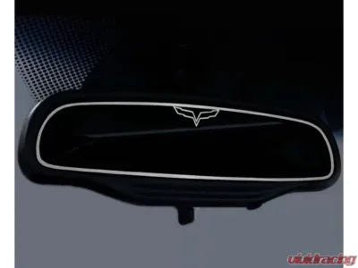 American Car Craft Standard Crossed Flag Style Rear View Mirror Trim Brushed Chevrolet Corvette C6 2005-2013 - ACC-041035