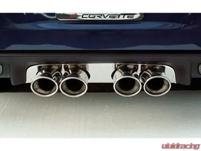American Car Craft Polished Exhaust Filler Panel Borla Sport Quad Oval Tips Chevrolet Corvette C6 2005-2013 - ACC-042017