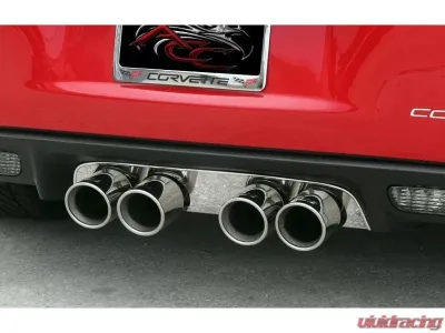 American Car Craft Polished Exhaust Filler Panel Borla Stinger Touring Quad Round Tips Chevrolet Corvette C6 2005-2013 - ACC-042019
