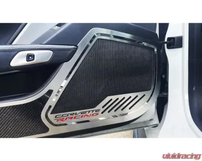 American Car Craft Corvette Racing Style Stainless Door Speaker Trim Rings Chevrolet Corvette Stingray C7 2014-2019 - ACC-051028