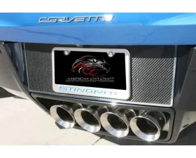 American Car Craft Carbon Fiber Tag Back-Plate w/Stainless Steel Trim Chevrolet Corvette Stingray C7 2014-2019