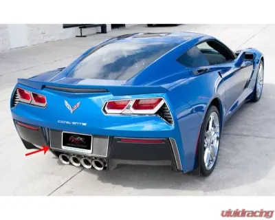 American Car Craft Carbon Fiber Tag Back-Plate w/Stainless Steel Trim Chevrolet Corvette Stingray C7 2014-2019 - ACC-052066