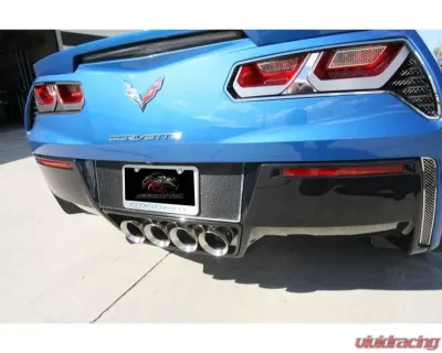 American Car Craft Carbon Fiber Tag Back-Plate w/Stainless Steel Trim Chevrolet Corvette Stingray C7 2014-2019 - ACC-052066