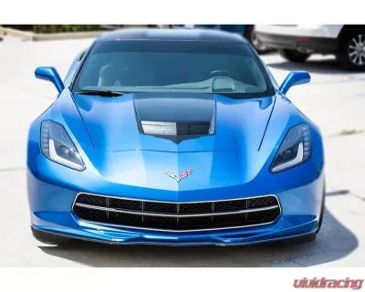 American Car Craft Premium Vinyl Hood Vent Graphic Black Carbon Fiber w/Brushed Black Trim Chevrolet Corvette Stingray C7 2014-2019 - ACC-052081