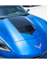 American Car Craft Premium Vinyl Hood Vent Graphic Black Carbon Fiber w/Brushed Black Trim Chevrolet Corvette Stingray C7 2014-2019                                     - ACC-052081 - Image 4