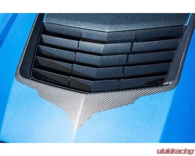 American Car Craft Premium Vinyl Hood Vent Graphic Black Carbon Fiber w/Brushed Black Trim Chevrolet Corvette Stingray C7 2014-2019 - ACC-052081