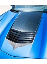 American Car Craft Premium Vinyl Hood Vent Graphic Black Carbon Fiber w/Brushed Black Trim Chevrolet Corvette Stingray C7 2014-2019                                     - ACC-052081 - Image 6