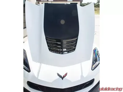 American Car Craft Polished Stainless Steel Expanded Diamond Pattern Hood Vent Grille Chevrolet Corvette C7 | Z06 | Z51 | GS 2014-2019 - ACC-052109-P