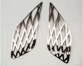 American Car Craft Polished Expanded Diamond Pattern | Stainless Steel Rear Quarter Vent Grille Overlay Chevrolet C7 Z06 2014-2019