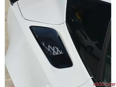 American Car Craft Brushed Expanded Diamond Pattern | Stainless Steel Rear Quarter Vent Grille Overlay Chevrolet C7 Z06 Corvette 2014-2019 - ACC-052112-B