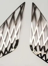 American Car Craft Brushed Expanded Diamond Pattern | Stainless Steel Rear Quarter Vent Grille Overlay Chevrolet C7 Z06 Corvette 2014-2019                                     - ACC-052112-B - Image 3