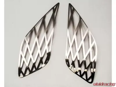American Car Craft Brushed Expanded Diamond Pattern | Stainless Steel Rear Quarter Vent Grille Overlay Chevrolet C7 Z06 Corvette 2014-2019 - ACC-052112-B