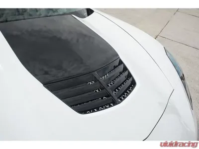 American Car Craft Brushed Finish Stainless Steel Expanded Diamond Pattern Hood Vent Grille Chevrolet Corvette C7 2014-2019 - ACC-052122-B
