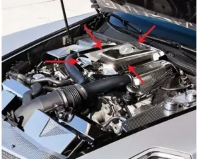 American Car Craft 3pc No LED Perforated Stainless Steel Plenum Cover Cadillac XLR-V 2006-2009