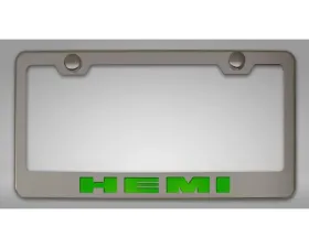 American Car Craft Synergy Green Solid Stainless Steel Custom HEMI License Plate Frame