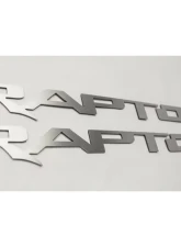 American Car Craft 2Pc Brushed Stainless Steel Running Board Raptor Emblems Ford Raptor 2017-2020                                     - ACC-772095 - Image 6