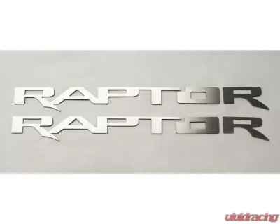 American Car Craft 2Pc Brushed Stainless Steel Running Board Raptor Emblems Ford Raptor 2017-2020 - ACC-772095
