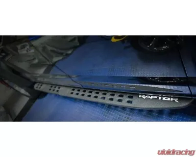 American Car Craft 2Pc Brushed Stainless Steel Running Board Raptor Emblems Ford Raptor 2017-2020 - ACC-772095