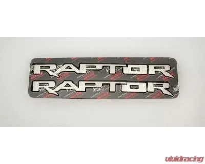 American Car Craft 2Pc Brushed Stainless Steel Running Board Raptor Emblems Ford Raptor 2017-2020 - ACC-772095