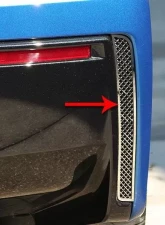 American Car Craft 2Pc Stainless Steel Brushed Rear Valance Laser Mesh Vent Grilles Chevrolet Corvette Stingray C7 2014-2019                                     - ACC-052003-B - Image 2