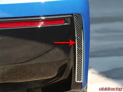 American Car Craft 2Pc Stainless Steel Brushed Rear Valance Laser Mesh Vent Grilles Chevrolet Corvette Stingray C7 2014-2019 - ACC-052003-B