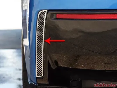 American Car Craft 2Pc Stainless Steel Brushed Rear Valance Laser Mesh Vent Grilles Chevrolet Corvette Stingray C7 2014-2019 - ACC-052003-B